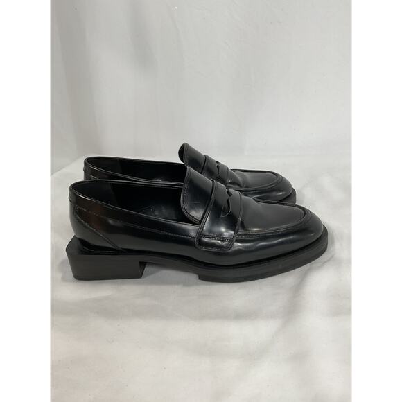 Charles David 'Delusion' Black Leather Platform Round Toe Loafers Size 6 - Picture 4 of 5